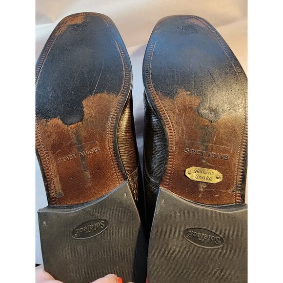 Stacy Adams Genuine Snake & Leather Double Monk Strap Dress Shoes Men’s 9.5M main image 4